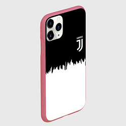 Чехол iPhone 11 Pro матовый Juventus белый огонь текстура, цвет: 3D-малиновый — фото 2