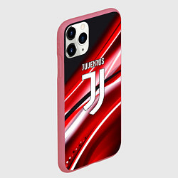 Чехол iPhone 11 Pro матовый Juventus geometry sport line, цвет: 3D-малиновый — фото 2