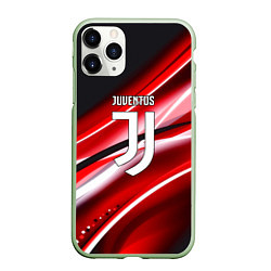 Чехол iPhone 11 Pro матовый Juventus geometry sport line, цвет: 3D-салатовый
