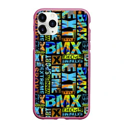 Чехол iPhone 11 Pro матовый Extreme sport BMX, цвет: 3D-малиновый