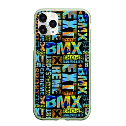 Чехол iPhone 11 Pro матовый Extreme sport BMX, цвет: 3D-салатовый