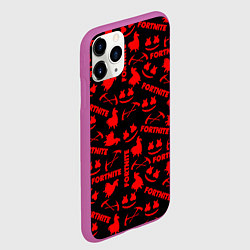 Чехол iPhone 11 Pro матовый Fortnite pattern logo marshmello, цвет: 3D-фиолетовый — фото 2
