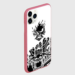 Чехол iPhone 11 Pro матовый Samurai steel cyberpunk game, цвет: 3D-малиновый — фото 2