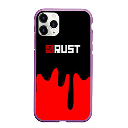 Чехол iPhone 11 Pro матовый RUST краски разводы пустошь, цвет: 3D-фиолетовый