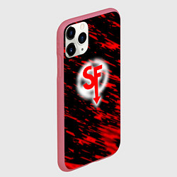 Чехол iPhone 11 Pro матовый Sally face красные искры, цвет: 3D-малиновый — фото 2