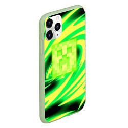 Чехол iPhone 11 Pro матовый Minecraft кислотный стиль, цвет: 3D-салатовый — фото 2