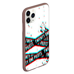 Чехол iPhone 11 Pro матовый Twenty one pilots glitch music, цвет: 3D-коричневый — фото 2