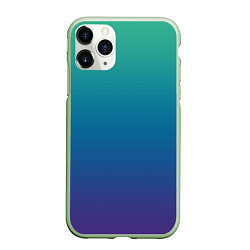 Чехол iPhone 11 Pro матовый Градиент зелёно-фиолетовый, цвет: 3D-салатовый