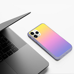 Чехол iPhone 11 Pro матовый Нежный жёлто-сиреневый градиент, цвет: 3D-светло-сиреневый — фото 2