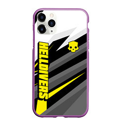 Чехол iPhone 11 Pro матовый Helldivers 2: Uniform Yellow x White, цвет: 3D-фиолетовый