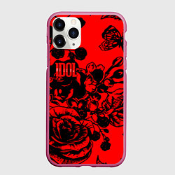 Чехол iPhone 11 Pro матовый Билли Айдол rock rose band, цвет: 3D-малиновый
