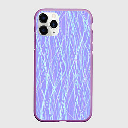 Чехол iPhone 11 Pro матовый Светлый сиреневый с неоновыми линиями, цвет: 3D-фиолетовый