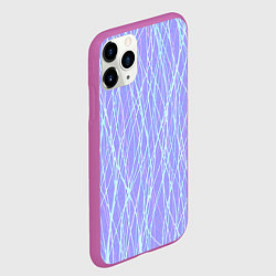 Чехол iPhone 11 Pro матовый Светлый сиреневый с неоновыми линиями, цвет: 3D-фиолетовый — фото 2