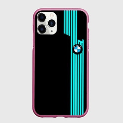 Чехол iPhone 11 Pro матовый BMW sport line geometry, цвет: 3D-малиновый