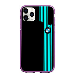 Чехол iPhone 11 Pro матовый BMW sport line geometry, цвет: 3D-фиолетовый