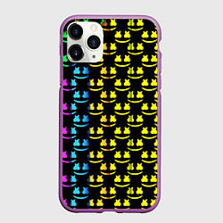 Чехол iPhone 11 Pro матовый Marshmello градиент колор, цвет: 3D-фиолетовый