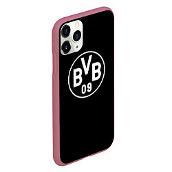 Чехол iPhone 11 Pro матовый Borussia sport fc белое лого, цвет: 3D-малиновый — фото 2