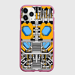 Чехол iPhone 11 Pro матовый Броня бамблби трансформеры, цвет: 3D-малиновый