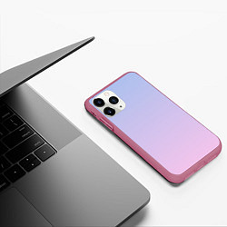 Чехол iPhone 11 Pro матовый Градиент лавандовый, цвет: 3D-малиновый — фото 2