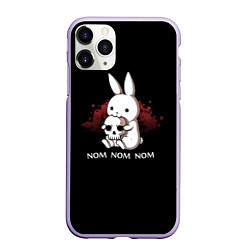 Чехол iPhone 11 Pro матовый Хищный кролик, цвет: 3D-светло-сиреневый