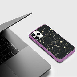 Чехол iPhone 11 Pro матовый Звёздная карта, цвет: 3D-фиолетовый — фото 2
