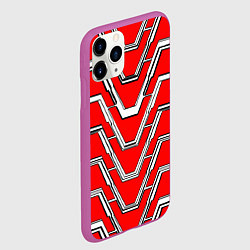 Чехол iPhone 11 Pro матовый Техно броня красно-белая, цвет: 3D-фиолетовый — фото 2