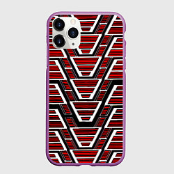 Чехол iPhone 11 Pro матовый Техно броня красная, цвет: 3D-фиолетовый