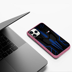 Чехол iPhone 11 Pro матовый Синяя броня - M-power, цвет: 3D-малиновый — фото 2