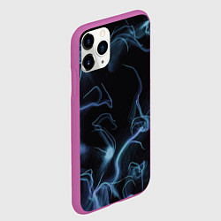 Чехол iPhone 11 Pro матовый Синие неоновые молнии, цвет: 3D-фиолетовый — фото 2