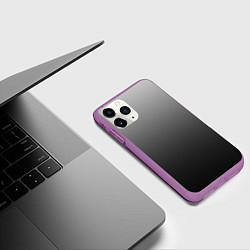 Чехол iPhone 11 Pro матовый От серого к черному оттенки серого, цвет: 3D-фиолетовый — фото 2