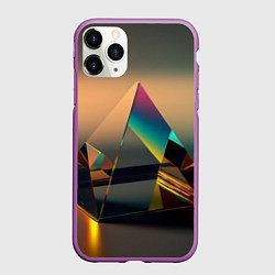 Чехол iPhone 11 Pro матовый Призма пирамидальная, цвет: 3D-фиолетовый