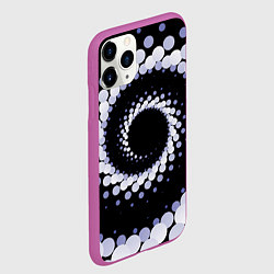Чехол iPhone 11 Pro матовый Спираль из окружностей, цвет: 3D-фиолетовый — фото 2