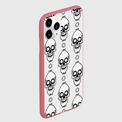 Чехол iPhone 11 Pro матовый Череп и круг, цвет: 3D-малиновый — фото 2