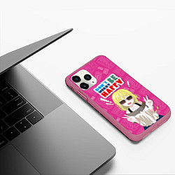 Чехол iPhone 11 Pro матовый Позитивная девочка в стиле манга, цвет: 3D-малиновый — фото 2