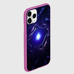 Чехол iPhone 11 Pro матовый Синее абстрактное сияние, цвет: 3D-фиолетовый — фото 2