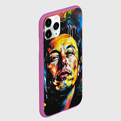 Чехол iPhone 11 Pro матовый Граффити портрет Илона Маска, цвет: 3D-фиолетовый — фото 2