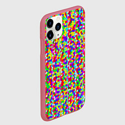 Чехол iPhone 11 Pro матовый Разноцветная мелкая мозаика, цвет: 3D-малиновый — фото 2