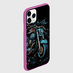 Чехол iPhone 11 Pro матовый Ретро абстрактный мотоцикл, цвет: 3D-фиолетовый — фото 2