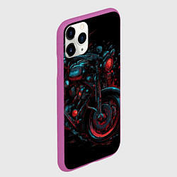 Чехол iPhone 11 Pro матовый Мотоцикл в стиле киберпанк, цвет: 3D-фиолетовый — фото 2