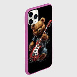 Чехол iPhone 11 Pro матовый Большой плюшевый медведь играет на гитаре, цвет: 3D-фиолетовый — фото 2
