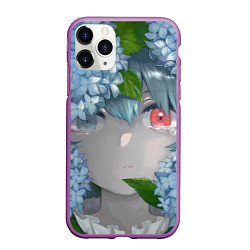 Чехол iPhone 11 Pro матовый Touhou Project Когаса Татара слёзы на глазах, цвет: 3D-фиолетовый