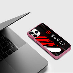 Чехол iPhone 11 Pro матовый The Witcher - Кибер, цвет: 3D-малиновый — фото 2