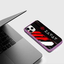 Чехол iPhone 11 Pro матовый The Witcher - Кибер, цвет: 3D-фиолетовый — фото 2