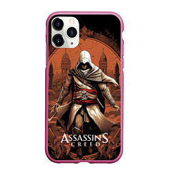 Чехол iPhone 11 Pro матовый Assassins creed город в песках, цвет: 3D-малиновый