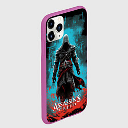 Чехол iPhone 11 Pro матовый Assassins creed подводный город, цвет: 3D-фиолетовый — фото 2