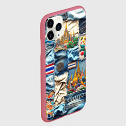 Чехол iPhone 11 Pro матовый Пэчворк из Тайланда, цвет: 3D-малиновый — фото 2