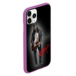 Чехол iPhone 11 Pro матовый Слэш музыкант группы Guns N Roses, цвет: 3D-фиолетовый — фото 2