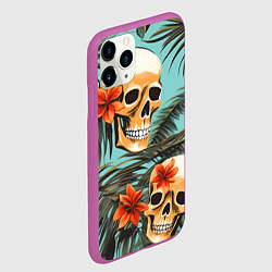 Чехол iPhone 11 Pro матовый Черепа на море, цвет: 3D-фиолетовый — фото 2
