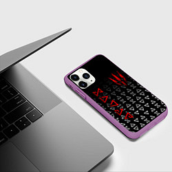 Чехол iPhone 11 Pro матовый Знаки начальной магии из The witcher, цвет: 3D-фиолетовый — фото 2