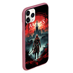 Чехол iPhone 11 Pro матовый Assassins creed город на горизонте, цвет: 3D-малиновый — фото 2